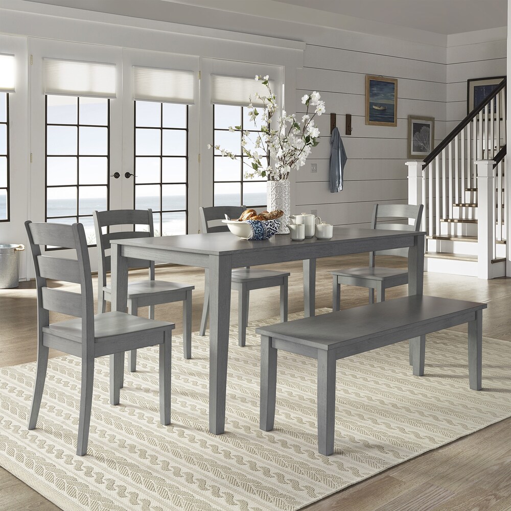 Wilmington II 60 Inch Rectangular Antique Grey Dining Set by iNSPIRE Q Classic