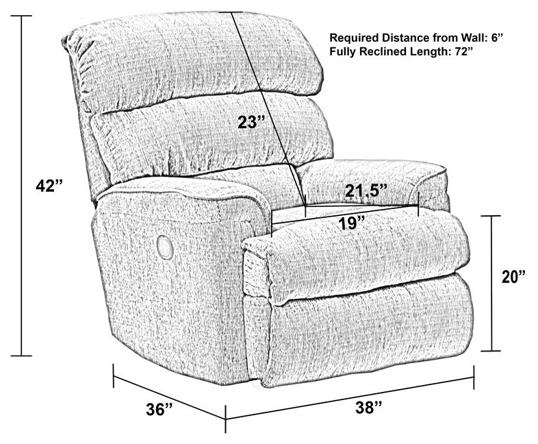 Atkins Power Wall Hugger Recliner in Beige Polyester Fabric   Transitional   Recliner Chairs   by Massiano  Houzz