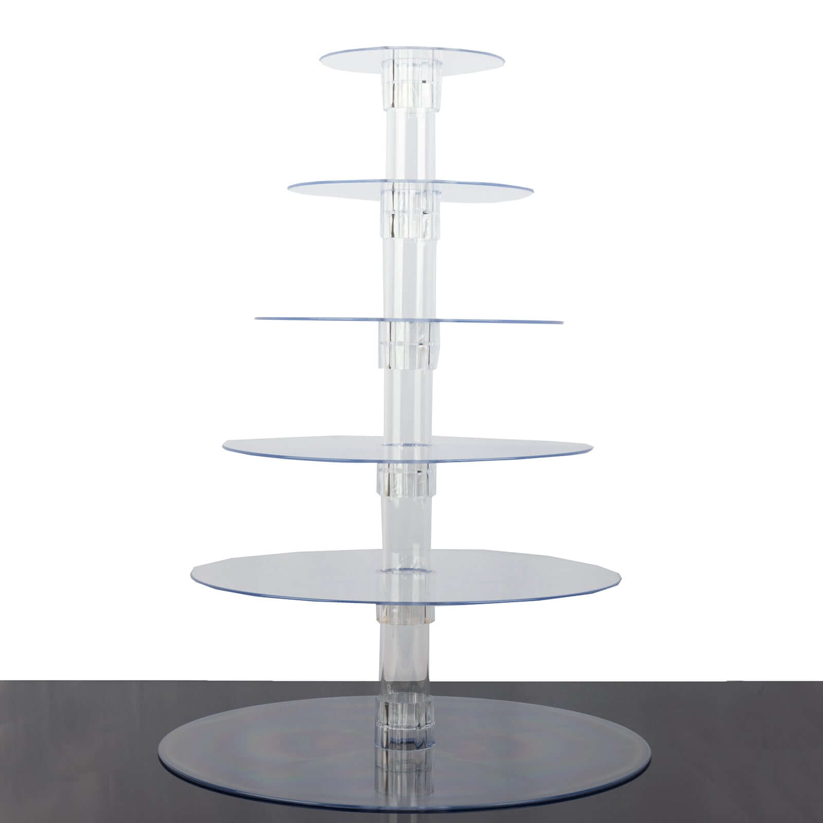 6-Tier Clear Heavy Duty Round Acrylic Cake Stand, Cupcake Tower Dessert Holder Display Stand with Film Sheets - 22