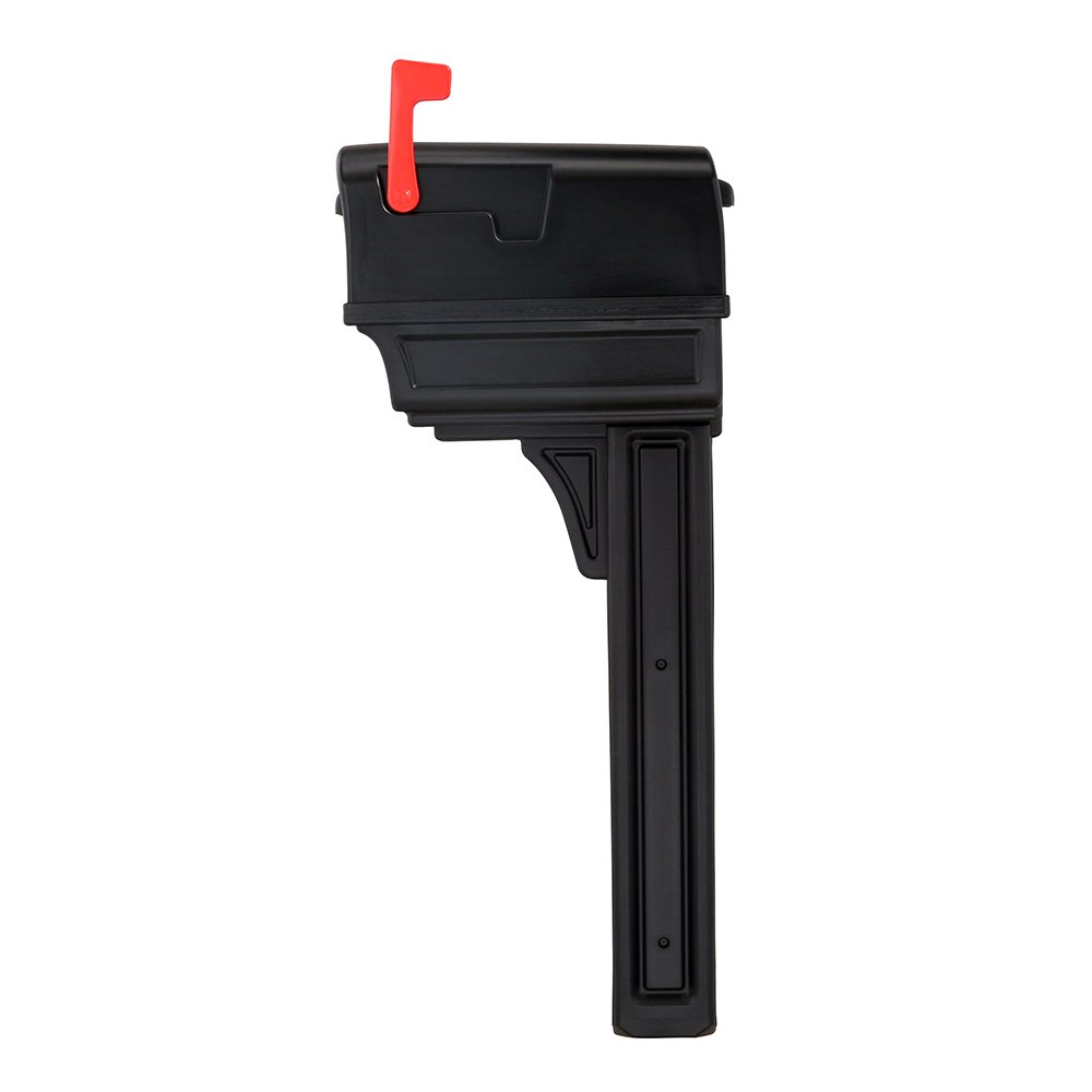 Gibraltar Mailboxes Gentry All-in-One， Large， Plastic， Mailbox and Post Combo， Black， GGC1B0000