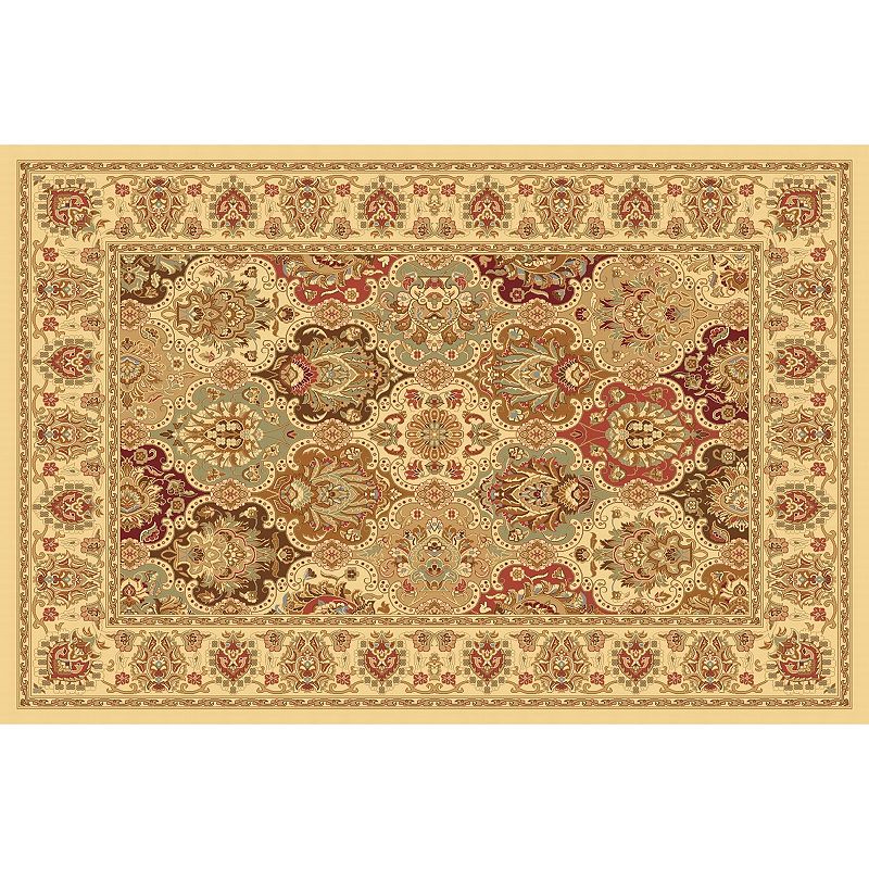 Rugs America New Vision Panel Framed Floral Rug