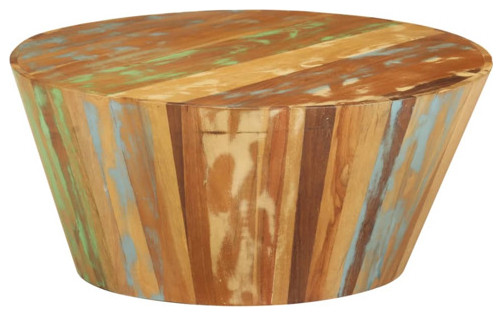 vidaXL Coffee Table Round End Table Accent Sofa Table Solid Wood Reclaimed   Farmhouse   Coffee Tables   by vidaXL LLC  Houzz