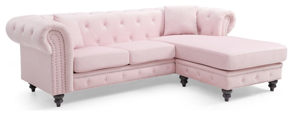 Nola Sofa Chaise   Eclectic   Sectional Sofas   by Glory Furniture  Houzz