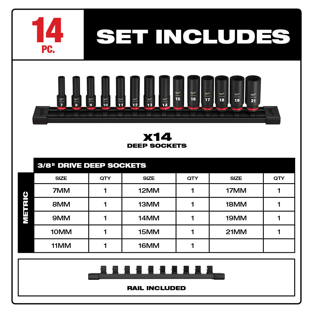 Milwaukee 49-66-7008 14Pc SHOCKWAVE Impact Duty?  3/8