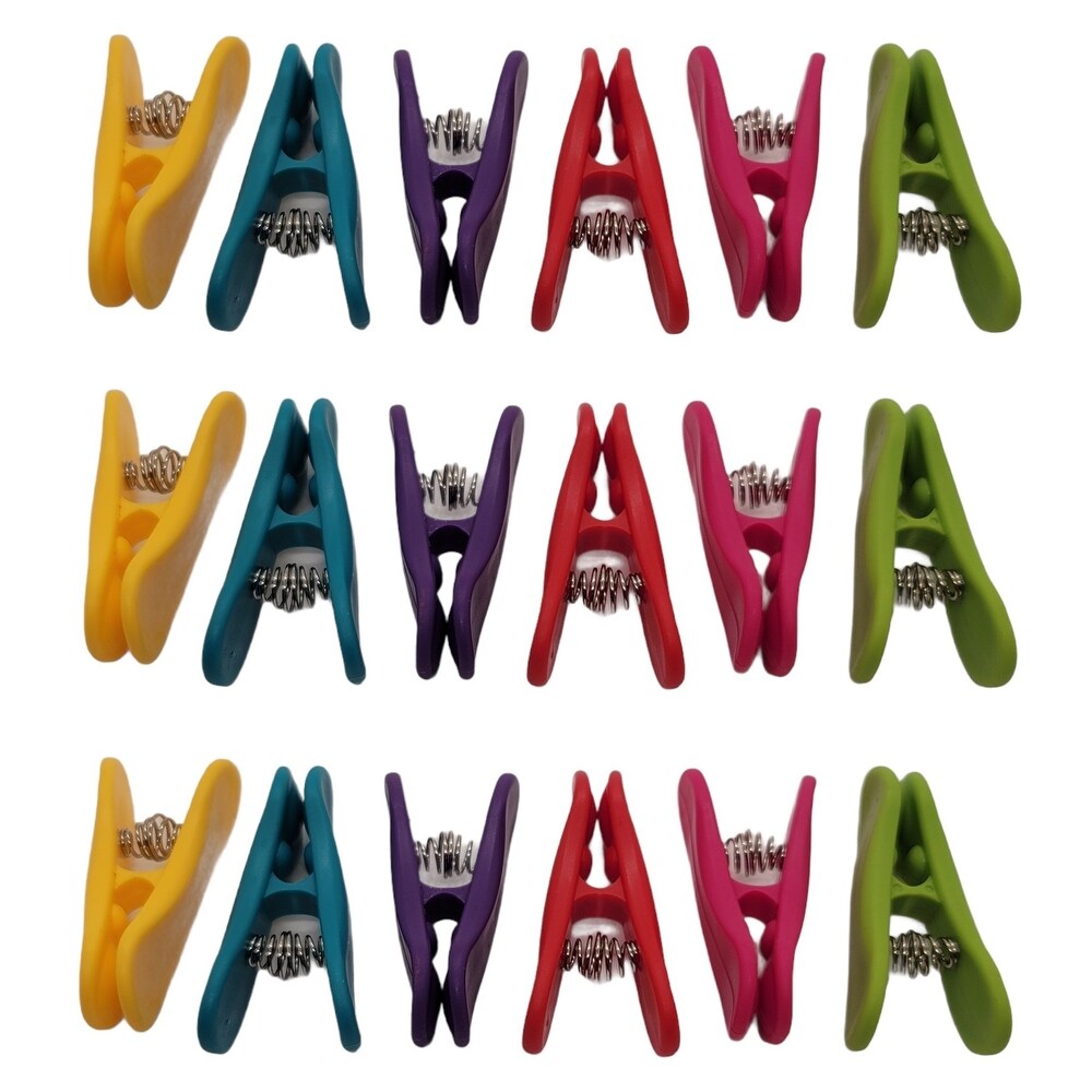 Handy Housewares 6 Piece Colorful Multi Purpose Bag Clip Set   Great for Chips  Snack  Craft Bags and More   Multi