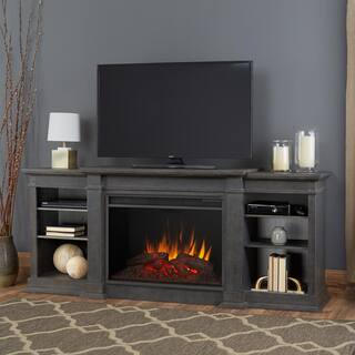 Real Flame Eliot Grand 81 in. Electric Fireplace TV Stand Entertainment Center in Antique Gray 1290E-AGR