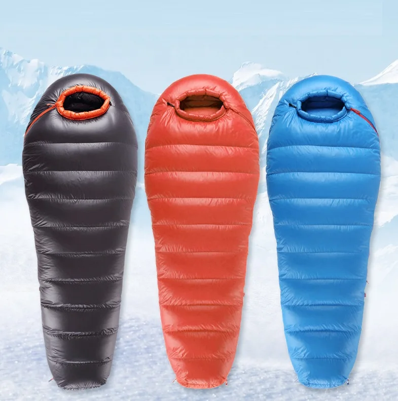 Outdoor Camping Down Sleeping Bag Goose Down Adult Camping Mountaineering Equipment Portable Warm Sleeping Bag White 50 OEM ZH