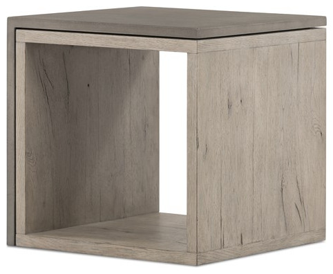 Coralia End Table Dark Grey Concrete   Farmhouse   Side Tables And End Tables   by Rustic Home Furniture Deco  Houzz