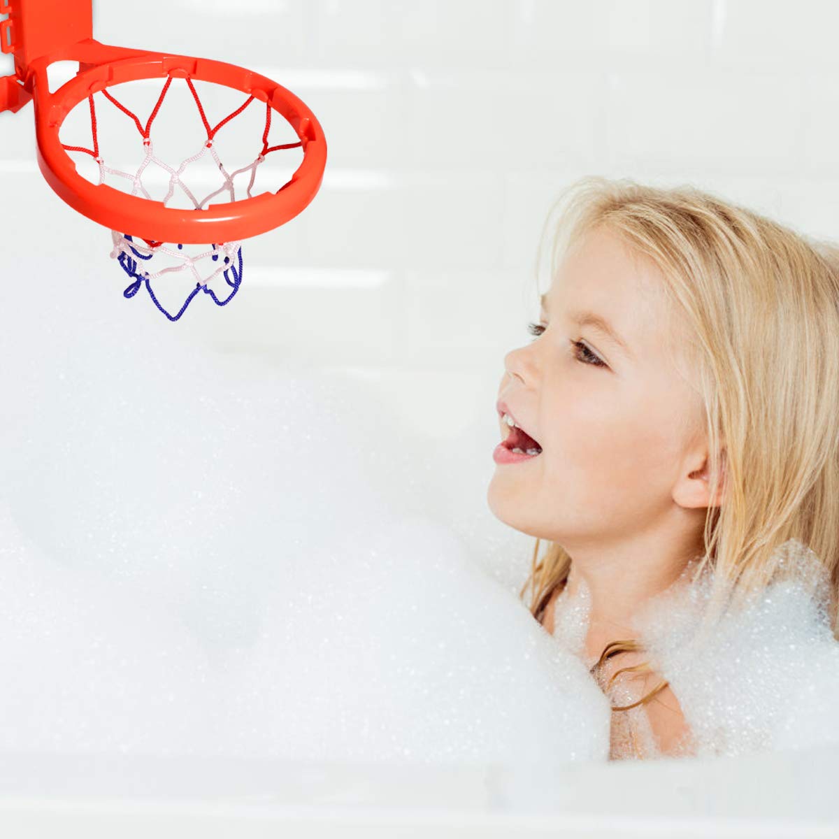 SEISSO Basketball Hoop， Bathtub Shooting Game for Kids/Toddlers/Boys/Girls， Balls Playset Bathroom Games Bath Toys， with 3 Balls