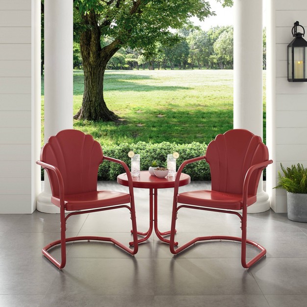 3pc Tulip Seating Set Red Crosley