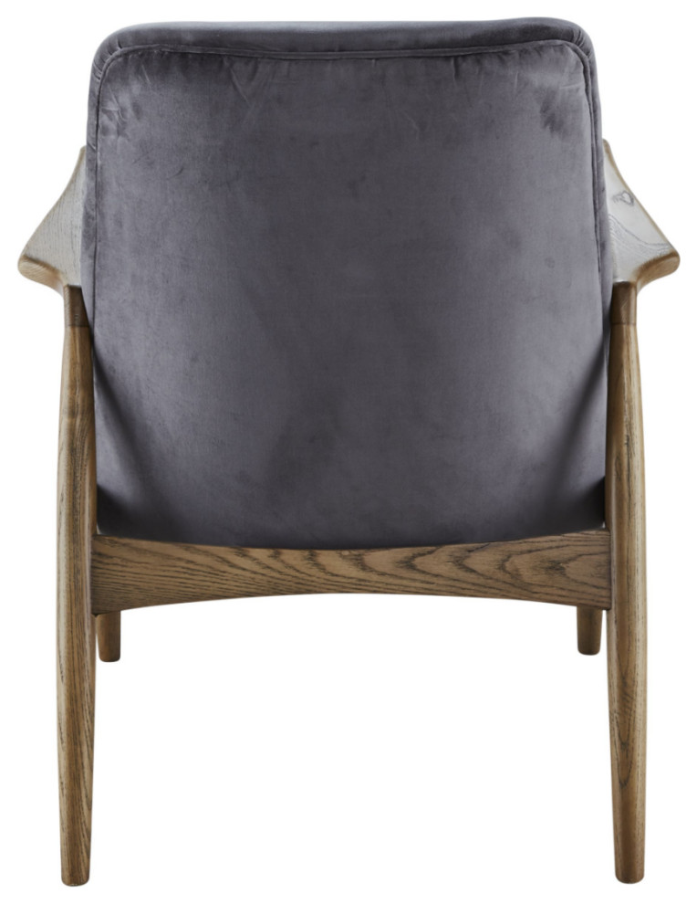 Gray Velvet Armchair  Andrew Martin Crispin   Midcentury   Armchairs And Accent Chairs   by Oroa   Distinctive Furniture  Houzz