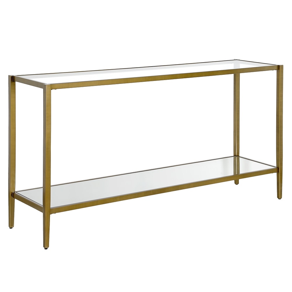 Hera Rectangular Console Table with Mirror Shelf