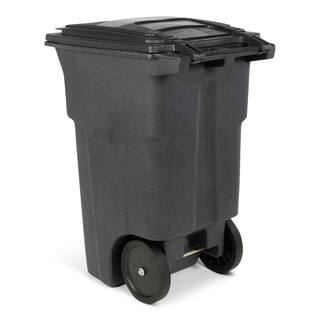 Toter 64 Gal. Greenstone Trash Can with Quiet Wheels and Attached Lid ANA64-54480