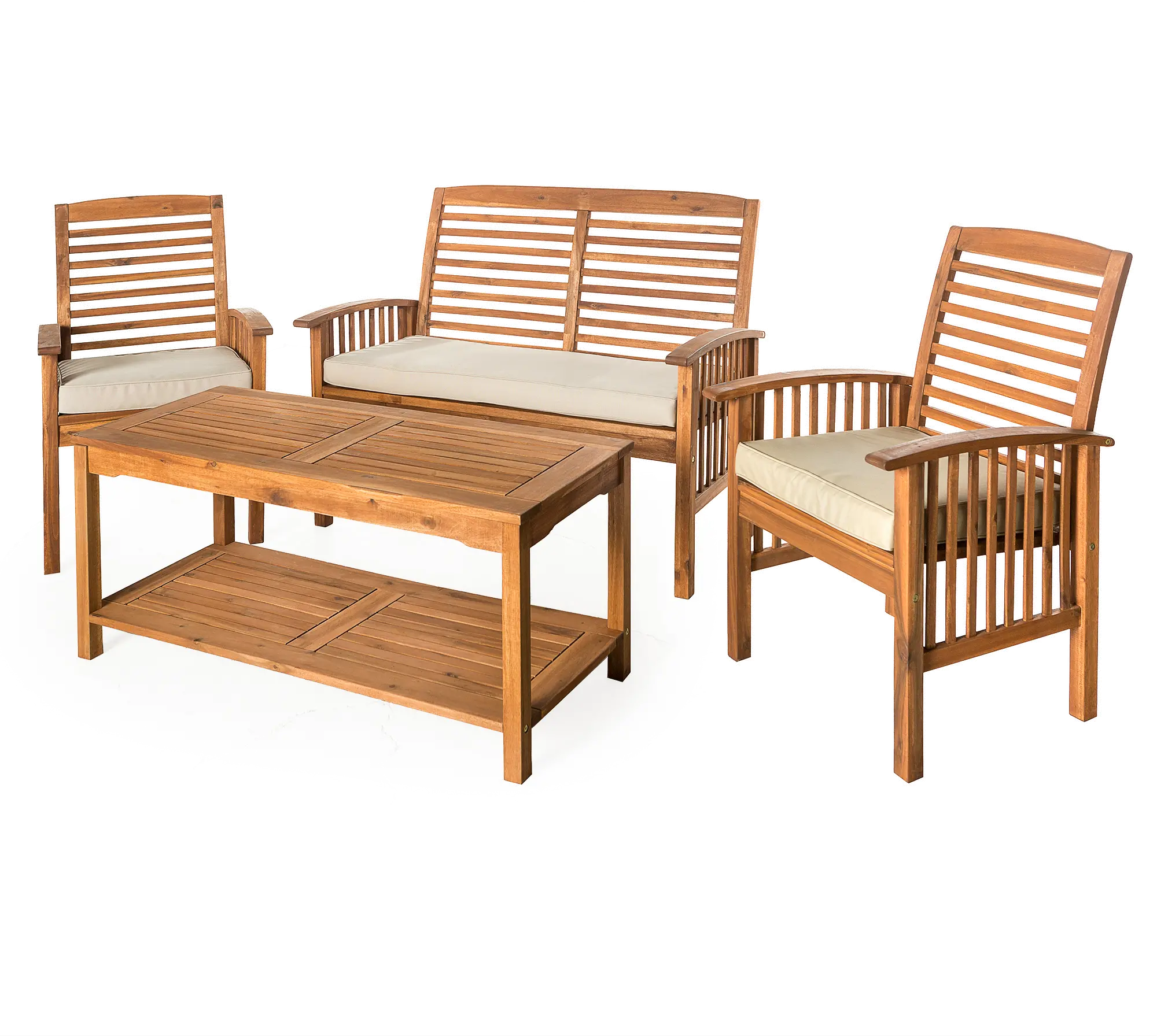 Light Brown Conversation Set with Coffee Table - Walker Edison