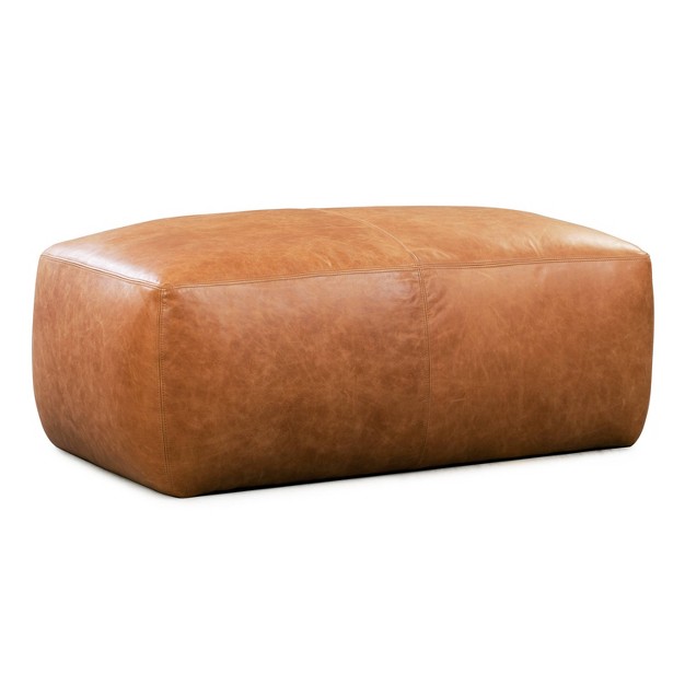 Maine Leather Ottoman Cognac Tan Poly amp Bark