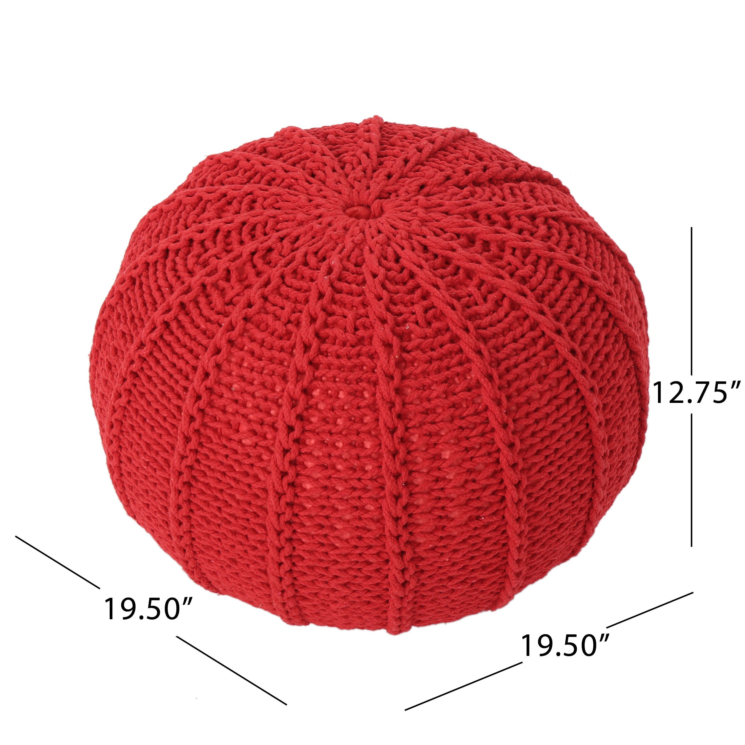 Agatha Knitted Cotton Pouf