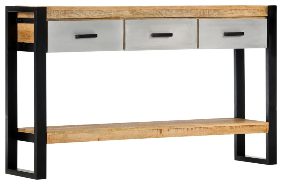 vidaXL Console Table Entryway Hall Table Narrow Side Table Solid Mango Wood   Industrial   Console Tables   by vidaXL LLC  Houzz