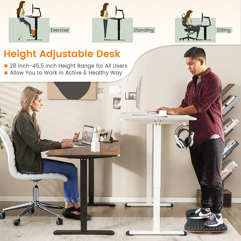 Electric Standing Desk Adjustable Stand up Computer Desk Anti-Collision