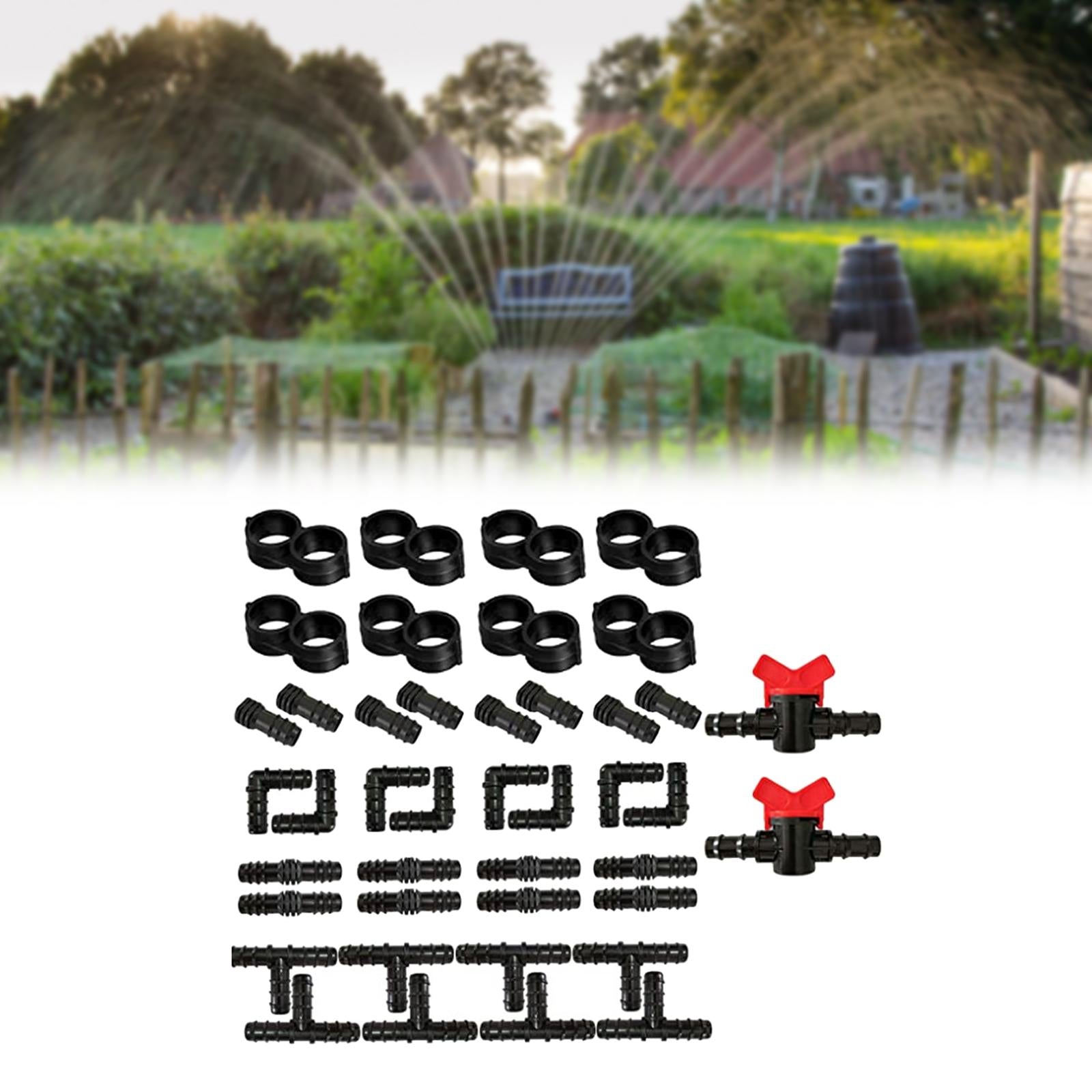 Drip Irrigation Drip Distribution Soaker Hose Misting Coupling Connector Irrigation for Patio Potted Flower Garden Greenhouse 42pcs