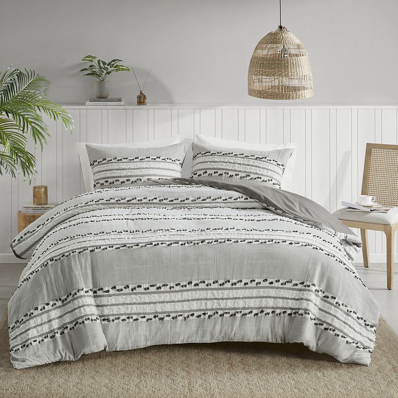 INK+IVY Lennon Jacquard Duvet Cover Set with Shams