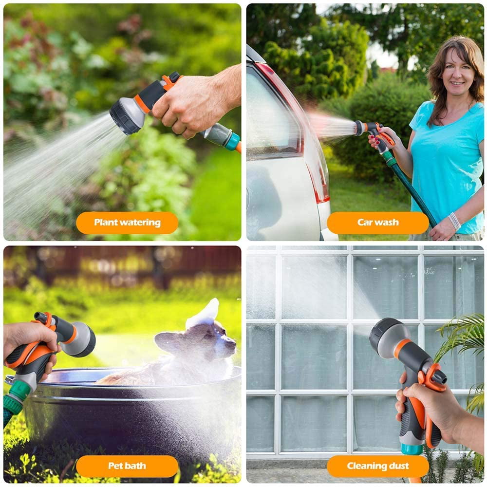 Garden Hose Nozzle， Heavy Duty Hose Nozzle with 8 Adjustable Watering Patterns， Multifunctional High Pressure Hose Nozzle Sprayer for Home， Watering Lawns and Garden， Car Cleaning