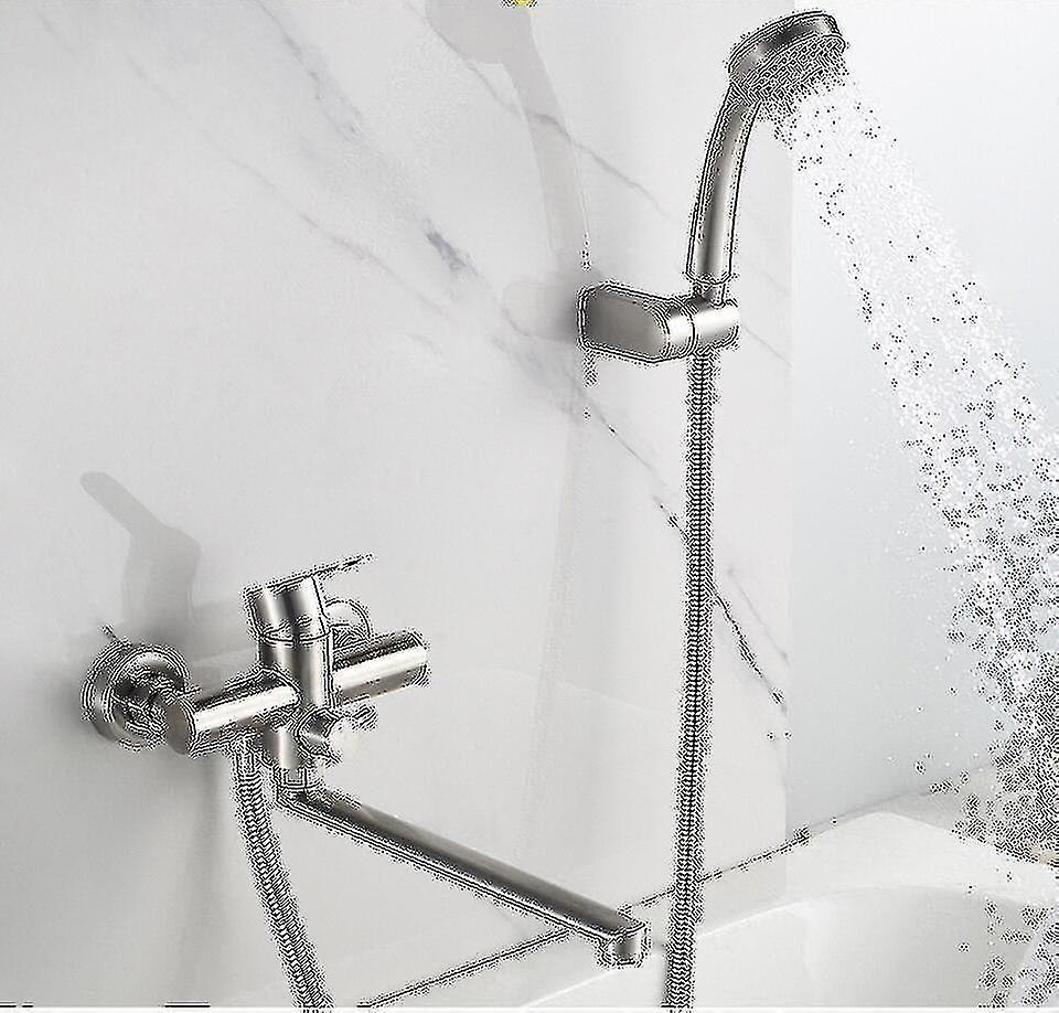 Stainless Steel Bath Faucets Set Water Mixer Crane Tap With Hand