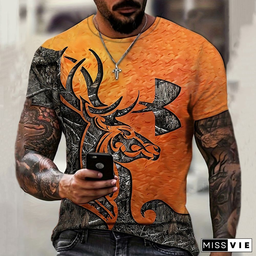 Men's All Over Printed Hunting Pattern T-Shirt