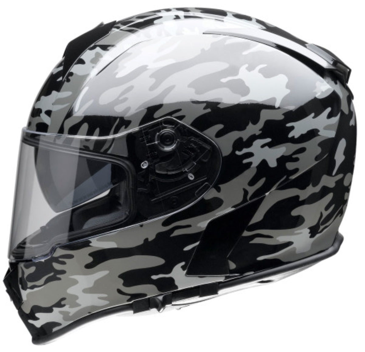 Z1R Warrant Camo Motorcycle Helmet Black/Gray XXL