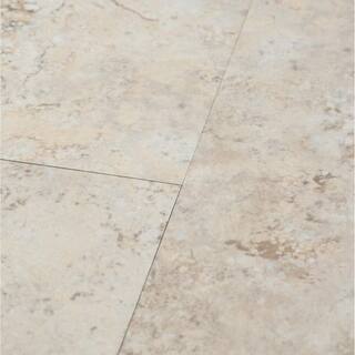 TrafficMaster Travertine Beige 4 MIL x 12 in. W x 12 in. L Peel and Stick Water Resistant Vinyl Tile Flooring (30 sqftcase) SS2380