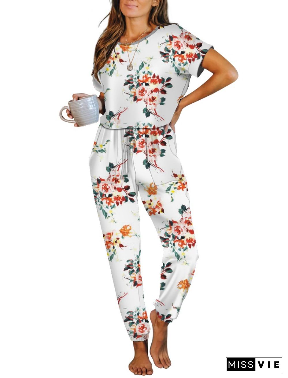 Floral Tie Dye One Piece Jumpsuit