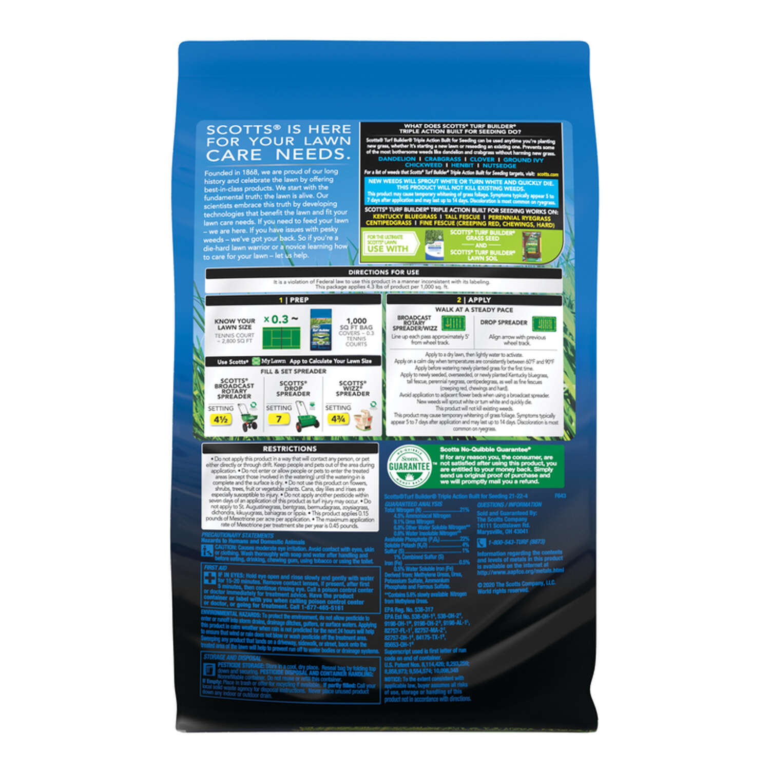 Scotts Turf Builder Pre Emergent Preventer and Fertilizer Lawn Fertilizer For All Grasses 1000 sq ft