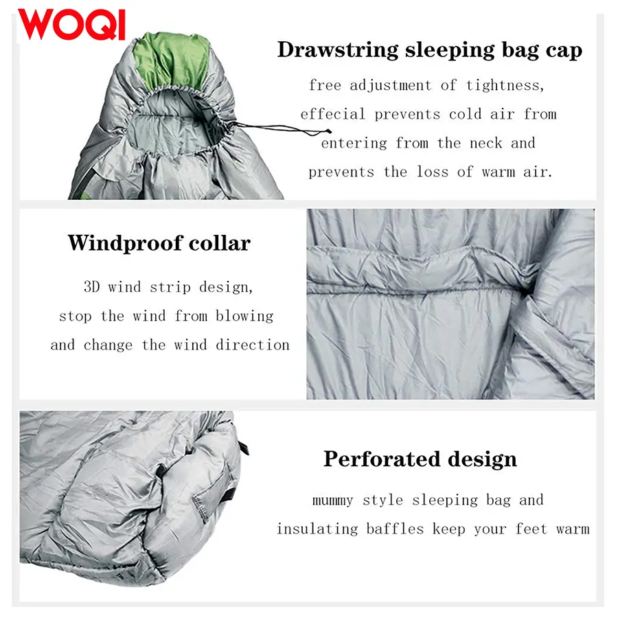 Woqi Goose Down Hammock Sleeping Bag with Compression Bag Camping Insulation Underquilt Lazy bag