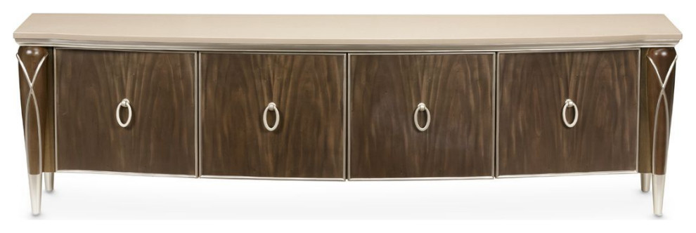 AICO Michael Amini Villa Cherie Media Cabinet Hazelnut   Traditional   Entertainment Centers And Tv Stands   by Unlimited Furniture Group  Houzz