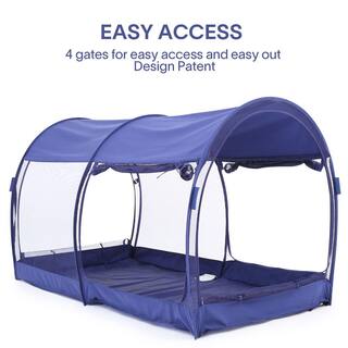 Alvantor Indoor Pop Up Portable Frame Mosquito Net Bed Canopy Tent Twin Curtains Breathable Navy Cottage (Mattress Not Included) 2005MB