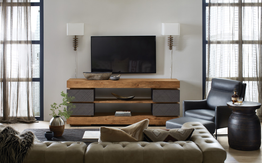 Hooker Furniture Big Sky Veneers and Resin Entertainment Console in Gray   Transitional   Entertainment Centers And Tv Stands   by Hooker Furniture  Houzz