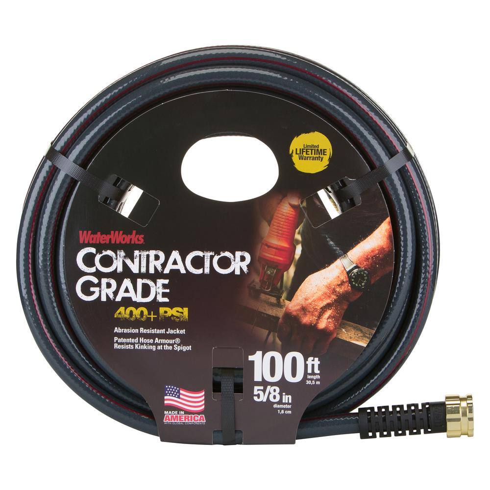 WATERWORKS 58 in. x 100 ft. Heavy Duty Contractor Water Hose CWWCGT58100