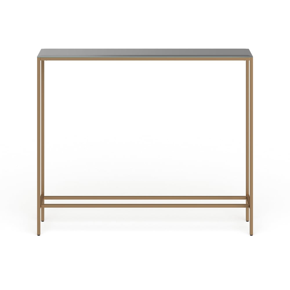 SEI Furniture Ham Long Narrow Console Table with Mirrored Top