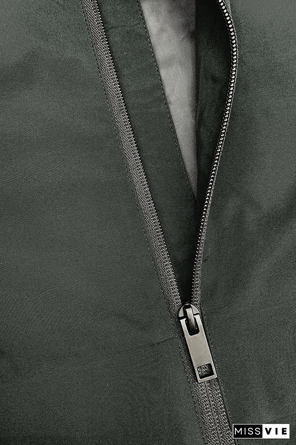 Plain Open Zipper Pockets Hooded Outdoor Jackets