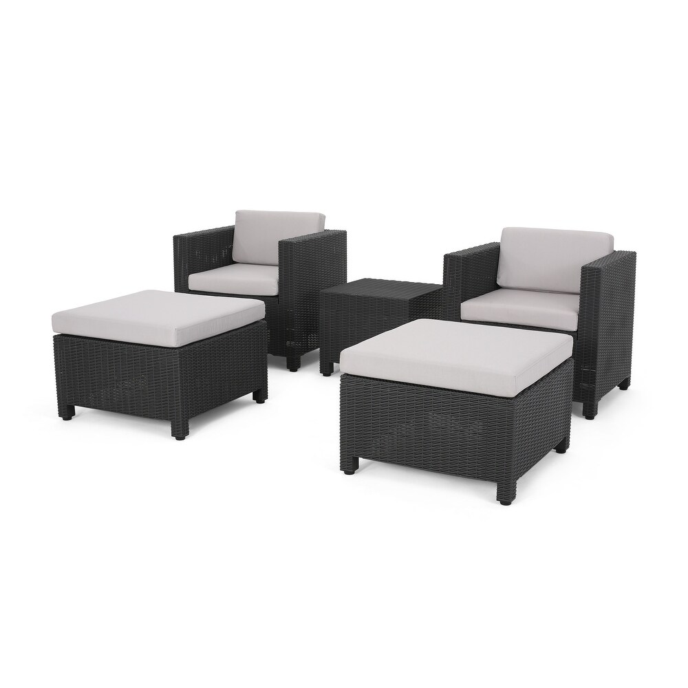 Waverly Outdoor 2 seater Faux Wicker Chat Set by Christopher Knight Home