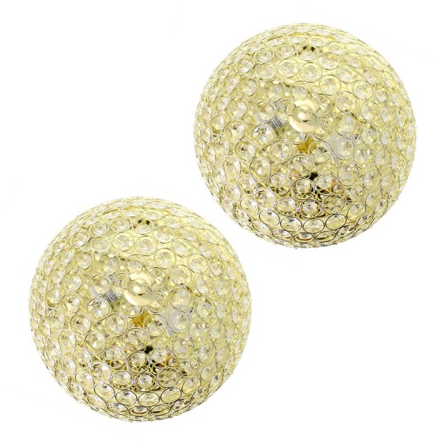 set Of 2 2 light Crystal Glam Ceiling Flush Mount Pendants Lalia Home