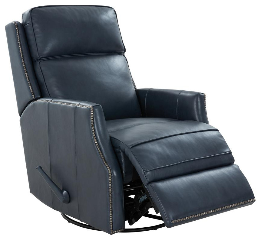 8 1120 Aniston Swivel Glider Recliner  Navy Blue   Contemporary   Recliner Chairs   by BisonOffice  Houzz