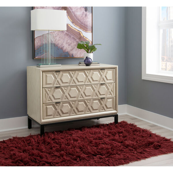 Riley Cream 38-Inch Three Drawer Console