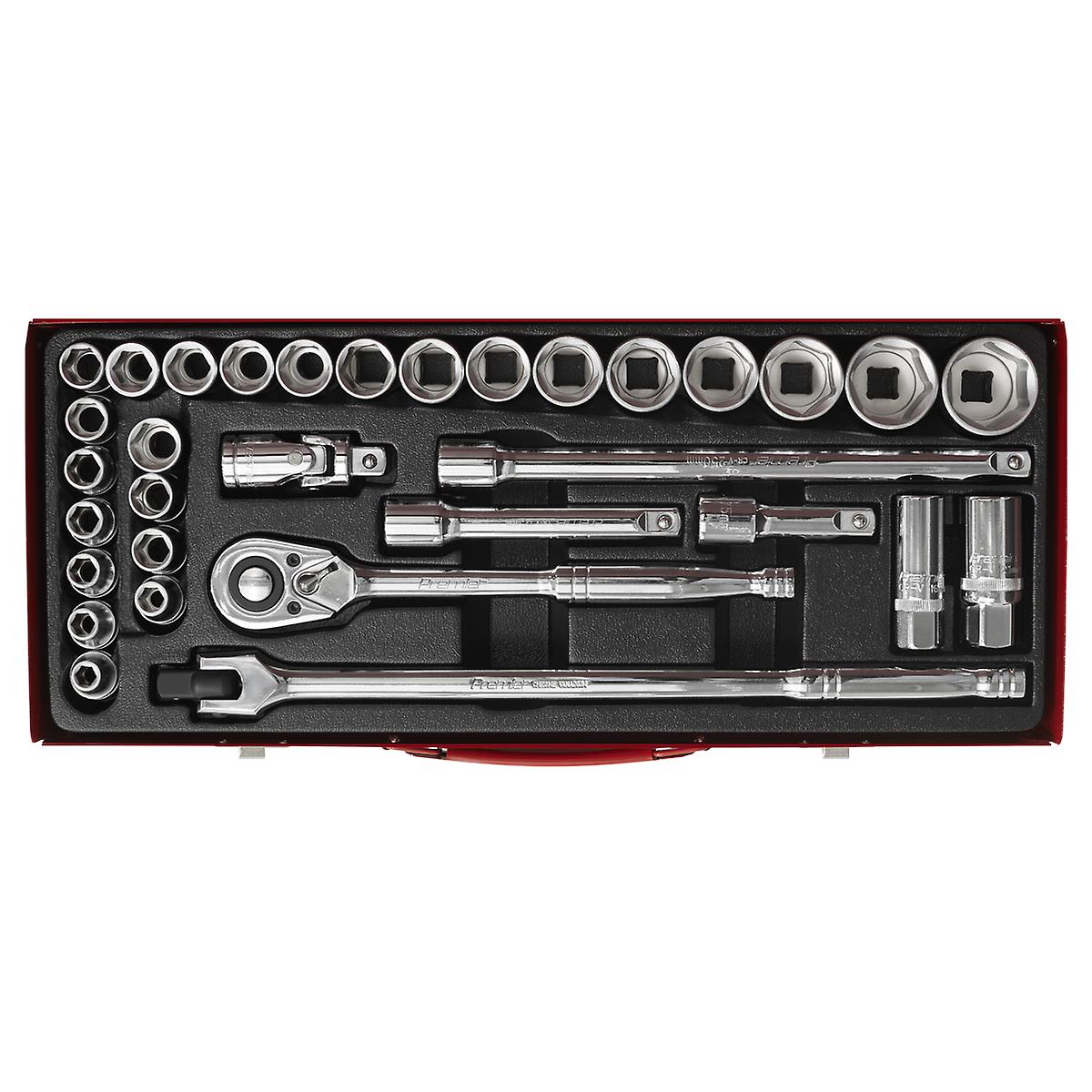 Sealey Ak693 Socket Set 32Pc 1/2Sq Drive 6Pt Walldrive - Duometric