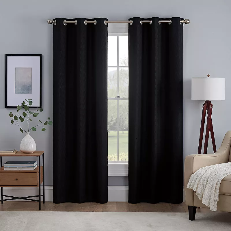 eclipse Kylie Absolute Zero 100% Blackout Grommet Window Curtain Set