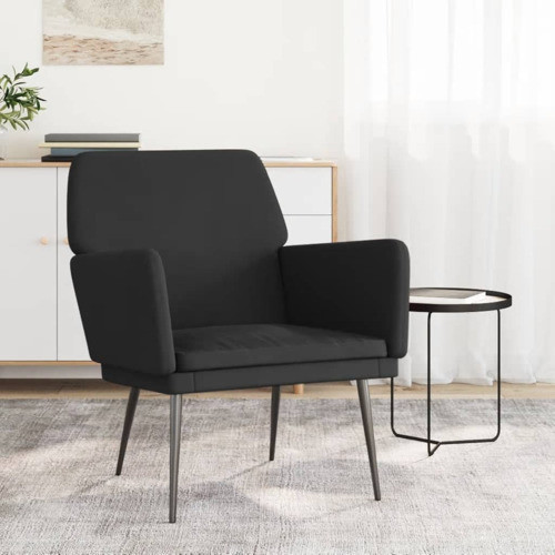 vidaXL Accent Chair Modern Single Sofa Side Chair for Living Room Black Velvet   Midcentury   Armchairs And Accent Chairs   by vidaXL LLC  Houzz