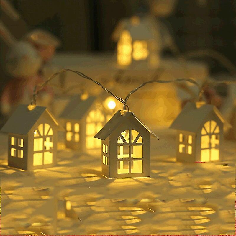 Christmas White Small House Light String 2m 10pcs Lights Christmas New Year Decoration Wedding Party Holiday Room Novelty Lamp