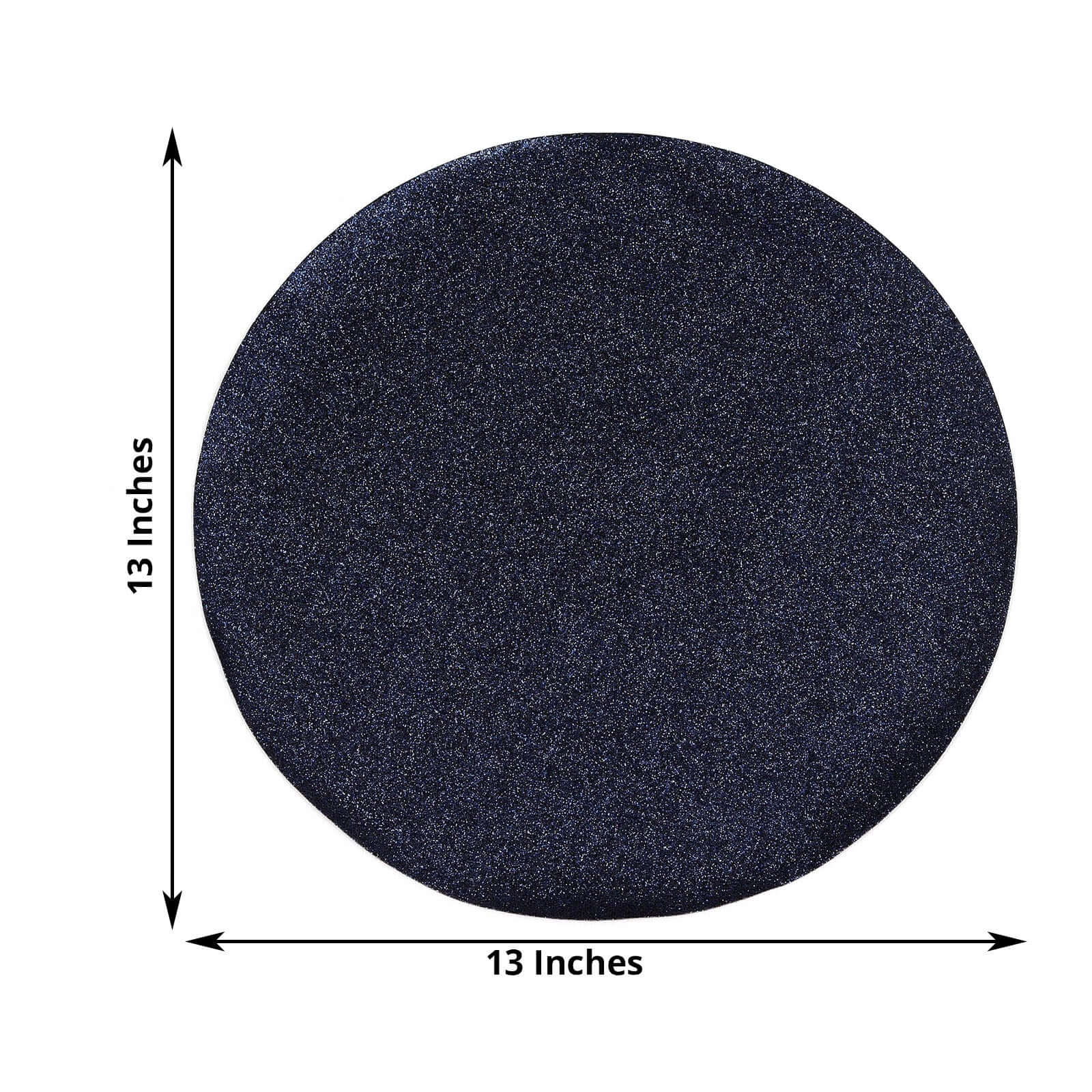 6 Pack Navy Blue Sparkle Placemats, Non Slip Decorative Round Glitter Table Mat