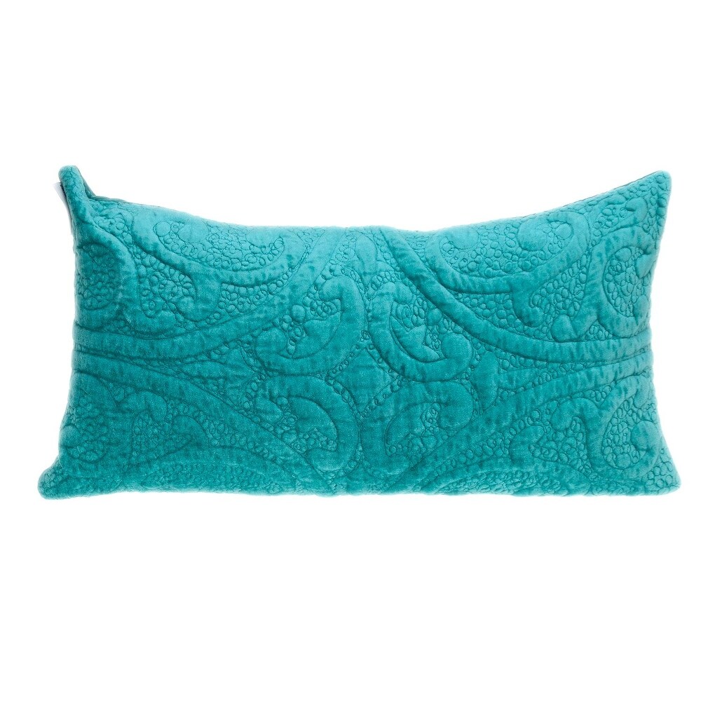 Parkland Collection Cristal Transitional Quilted Aqua Throw Pillow