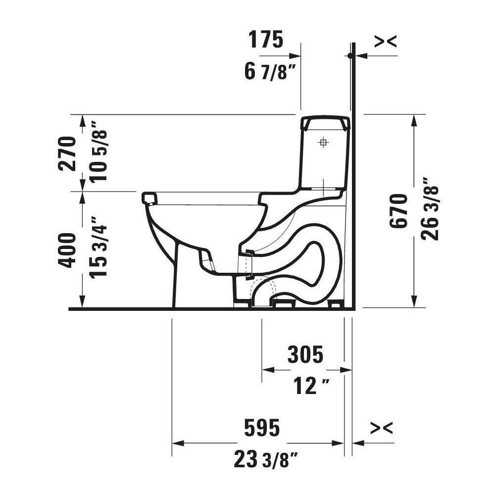 Duravit Starck 3 1-Piece 1.28 GPF Single Flush Elongated Toilet in White Seat Not Included 2120510001