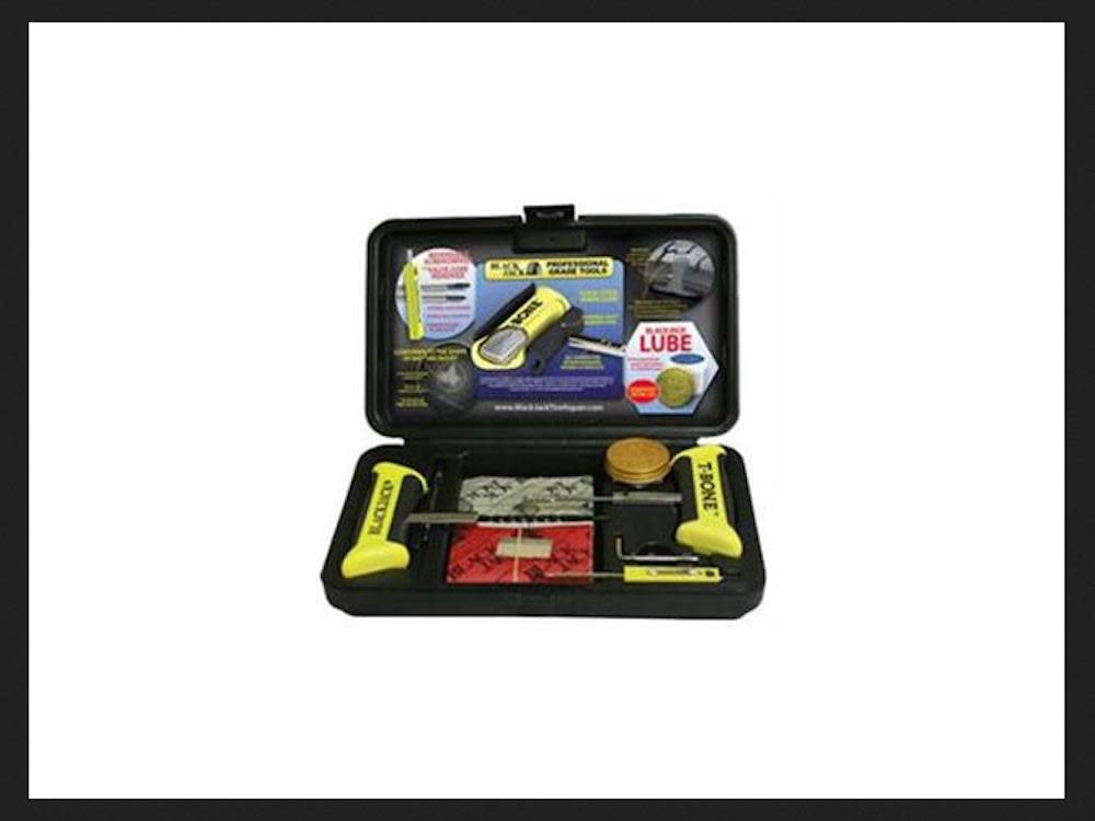 Tire Repair Kit with T-Bone Handles and Screwdriver